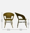 Ballarat  Wicker Table And Chair Set In Beige Dual Tone Finish
