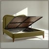 Elaris Curve Comfort Queen Size Bed in velvet With Engineer Wood Frame & Hydraulic Storage