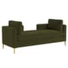 Cova Velvet Chaise Lounger in Olive Green Color