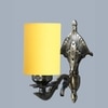 Devansh Metal Electric Wall Light in Antique Gold Colour with Yellow Shade Count of 1 Light