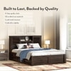 Cambry King Size Box Storage Bed With Headboard Storage In American Walnut