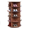 360° Rotating Shoe Rack 5-Tier in Brown – Contemporary Space-Saving Shoe Organizer