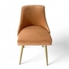 Rosslyn Sheesham Wood Dining Chair in Peach Velvet Upholstery