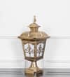 MULLION Antique Gold Outdoor Pedestal Gate Light