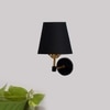 Devansh Metal Electric Wall Light in Black Colour with Black Shade Count of 1 Light