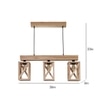 Symmetric Beige Solid Wood Cluster Hanging Light