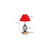 Rebecca Red cotton Table lamp with Wood & Iron Base