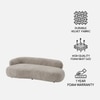 Luxelounge Wood 2-Seater + Ottoman With Upholstery Non Storage Sofa In Beige Colour