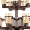 Eliante 13-Light Chandelier, Mild Steel Glass And Wood, Modern Hanging Ceiling Light Fixture