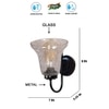 Devansh Metal Electric Wall Light in black Colour with Transparent Shade Count of 1 Light