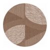 Handmade Round Wool Rug Modern Geometric Beige 6 Feet Carpet