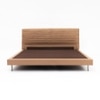 Sable Leather Double  Size Bed Without Storage (Brown Colour)