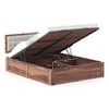 Florence Solid Wood King Size Hydraulic Storage Bed In Teak Finish