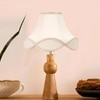 Devansh Off-White Cotton Vintage  Lamp With Wood Base (12X20.3)