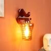 Eliante Tavrix Red Wood Wall Light With E27 Holder In Brown Colour