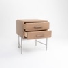 Walsh Leather Side Table in Brown Colour