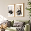 Kaaba Abstract Minimalist Islamic Set of 2 Framed Posters 45x60 cm