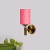 Devansh Metal Electric Wall Light in Gold Colour with Pink Shade Count of 1 Light