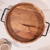 Ireka Home Anugraha Wooden Serving Tray with Iron Handles – Medium