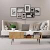 Hexa Engineered Wood Modern Coffee Table With Golden Metal Legs In Giant Wood And Frosty White