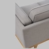 Scandinavian Civic Three Seater Sofa Grey Natural Wood Finish