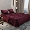 Stoa Paris Double Bedsheet with 2 Pillow Covers sheet with Velvet Wine