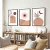 The Castle Decor Boho Abstract Botanical Wall Art Set of 3 Design 5 11x17 Inch