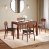 Atlas Solid Wood 4 Seater Dining Table With Set of 2 Lunar Dining Chair