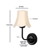 Devansh Black Wall Mounted Lamp With Off-White Cotton Shade