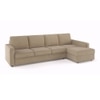 Apollo Sectional Fabric Sofa (Colour : Sandshell Beige , Seating Capacity : Right Aligned 3 Seater + Chaise+ Ottoman  Cushion Type : Hard )