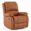 Lebowski Leatherette One Seater Manual Recliner in Tan Leatherette Colour