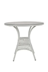 Griffith Wicker Table And Chair Set In  White And Black Dual Tone Finish