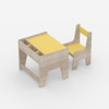 Topolino Toddler Activity Table & Chair in Oak and Yellow