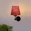 Devansh Metal Electric Wall Light in Black Colour with Maroon Shade Count of 1 Light