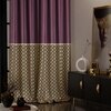 Stoa Paris Satin Long Door Curtains, Room Darkening Blackout Curtains Pack of 2, Royal Rouge - with Back Lining