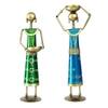 Desert Art Metal Handpainted Lady Doll Showpiece Set of 2