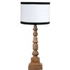 Devansh Multicolor Cotton Table Lamp With  Wood Natural Base (7X7X21.25 Inches)-8