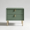 Greenhollow Wood Side Table in Green Colour