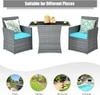 Carry Bird Wicker Patio Furniture Outdoor Balcony Chairs In Grey And Sky Blue Colour