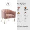 Jella Solid Wood Accent Chair in Pink Colour