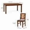 Globally Indian Remy Solid Sheesham Wood 6 Seater Dining Table Set 6 Chairs Grey