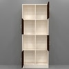 8 Shelves Semi Open Multipurpose Matrix Kitchen Cabinet In Rose Wood & Highland Pine Finish