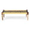 Hamilton Solid Wood Maachi Bench In Purple & Yellow Canning