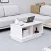 Hexa Engineered Wood Coffee Table With Storage And Open Rack In Frosty White