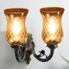 Devansh Metal Electric Wall Light in Antique gold Colour with Lavender Shade Count of 2 Lights