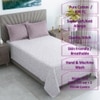 White And Lavender Shade  Floral Cotton 400 Tc Flat  Single Bed Size Bedsheet With 2 Pillow Covers