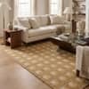 Jaipur Rugs Soft Checkered Wool 5x8 Feet Dark Amber Gold And Amber Gold Dhurrie Carpet