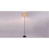 Nala Beige Natural Fiber Floor Lamp with Black Iron Base