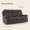 Raphael Leatherette Three Seater Manual Recliner in Brown Colour