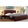 Venturi Solid Wood Queen Size Non Storage Bed In Walnut Finish